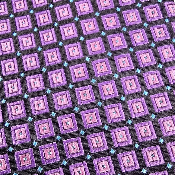 TED BAKER- 100% Silk Neat Grid- Box Pattern Necktie - Picture 4 of 8